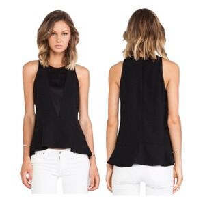 NWT Trina Turk Cecile‎ Crepe Sleeveless Peplum Blouse S